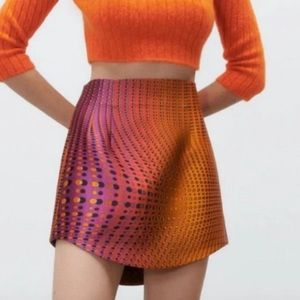 Zara mini skirt - pink and orange - sold out